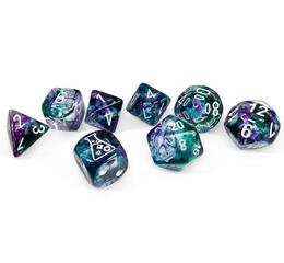 Nebula Flourite/White Polyhedral 7-Die Set (w/ bonus die)