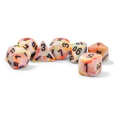 Festive Mega-Hedral Circus/Black Polyhedral 7-Die Set