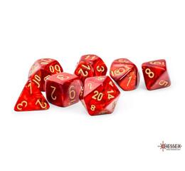 Scarab Mega-Hedral Scarlet/Gold Polyhedral 7-Die Set